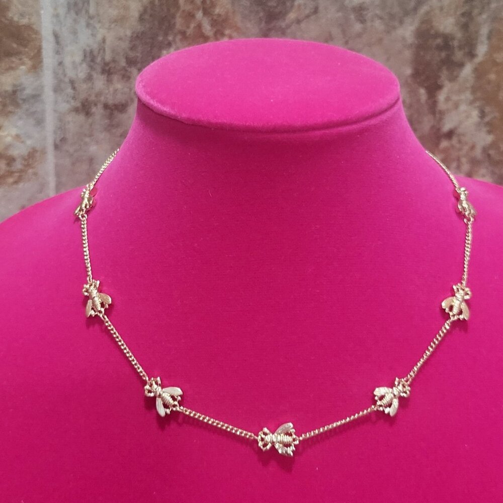 Park Lane Seven Bee Necklace Gold Tone